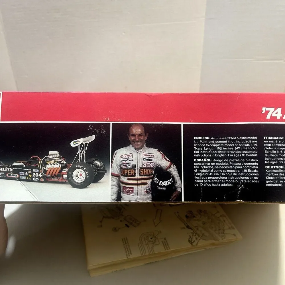 1/16 Revell Don Garlits '74 AA/FD Dragster #7472 Model Kit - Partially Built